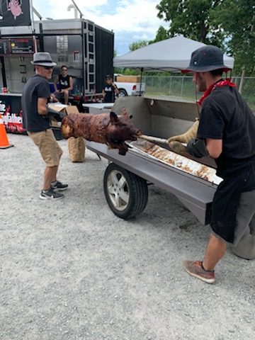 Removing Hog for Carving
